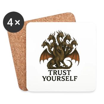 Nine-Headed Dragon Trust Yourself - Coasters (set of 4) - white - Front
