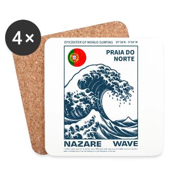 Vague Nazaré Praia do Norte - Dessous de verre (lot de 4) - blanc - Devant