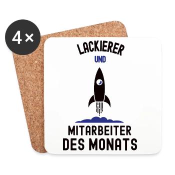 Employé du mois Vernisseur Meilleur peintre - Dessous de verre (lot de 4) - blanc - Devant