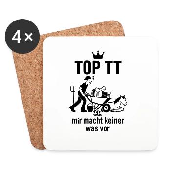 Tournament Helper, Horse Helper - Coasters (set of 4) - white - Front
