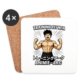 L’entraînement est mon arc d’anime - Dessous de verre (lot de 4) - blanc - Devant