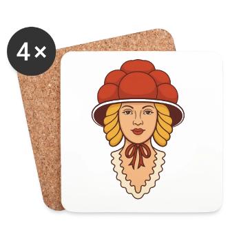 Bollenhut Fille - Dessous de verre (lot de 4) - blanc - Devant
