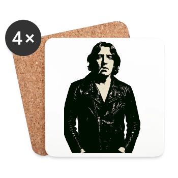 Oscar Wilde as a punk rocker - Coasters (set of 4) - white - Front