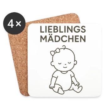 Favorite Girl – Cute Baby Girl Motif - Coasters (set of 4) - white - Front