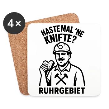 Haste Mal Ne Knifte Ruhrgebiet - Untersetzer (4er-Set) - Weiß - Vorne