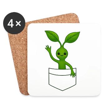 Bowtruckle Zauberwesn  - Untersetzer (4er-Set) - Weiß - Vorne