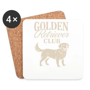 Golden Retriever Club - Dessous de verre (lot de 4) - blanc - Devant