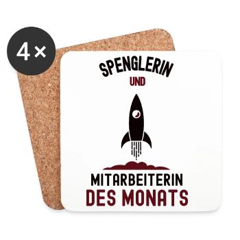 Mitarbeiterin des Monats Spenglerin Spengler - Untersetzer (4er-Set) - Weiß - Vorne