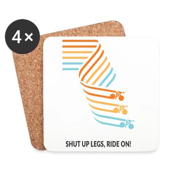 Shut up legs – Ride on Bicycle Saying Shirt - Coasters (set of 4) - white - Front