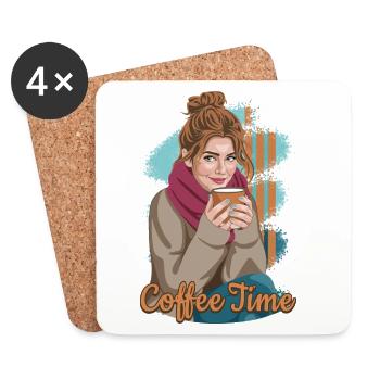 Coffee Time - Coasters (set of 4) - white - Front