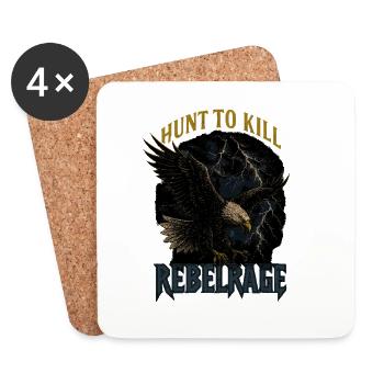 Wild Eagle Rebel Rage Design - Coasters (set of 4) - white - Front