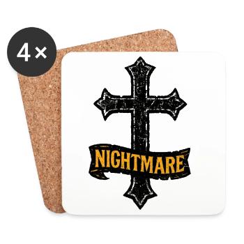 Terrifying Cross with Nightmare for Halloween - Coasters (set of 4) - white - Front