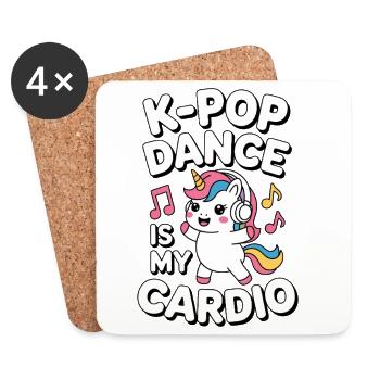 K-Pop Danse Drôle Corée - Dessous de verre (lot de 4) - blanc - Devant