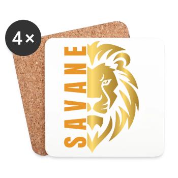 Goldener Löwe - Untersetzer (4er-Set) - Weiß - Vorne