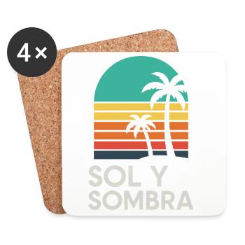 Ground and Shade Sunset Palm - Coasters (set of 4) - white - Front