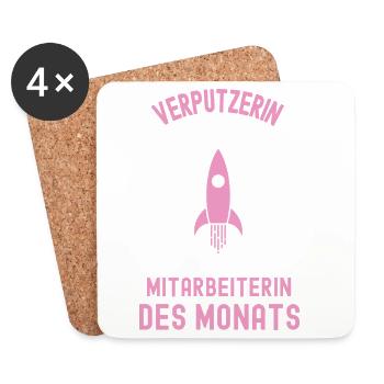 Best Plasterer Employee of the Month Cleaner - Coasters (set of 4) - white - Front