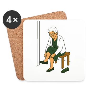 Chaussures de rechange de grand-mère - Dessous de verre (lot de 4) - blanc - Devant
