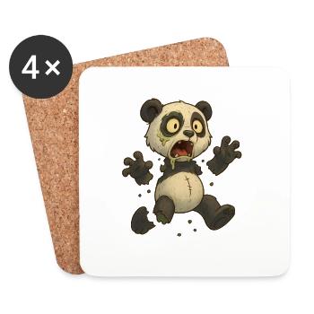 Panda Zombie Verweste Untote Halloween - Untersetzer (4er-Set) - Weiß - Vorne