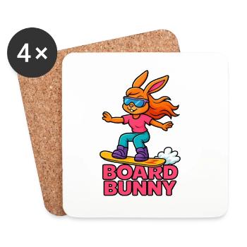 Board Bunny Surf Vibe - Untersetzer (4er-Set) - Weiß - Vorne