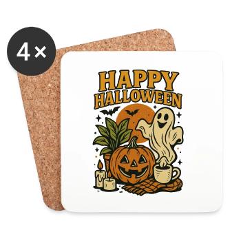 Happy_Halloweenn - Untersetzer (4er-Set) - Weiß - Vorne