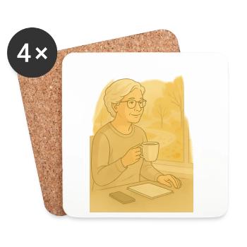 Oma Karin - Untersetzer (4er-Set) - Weiß - Vorne