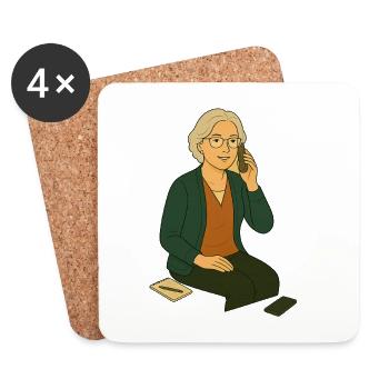 Oma Karin - Untersetzer (4er-Set) - Weiß - Vorne