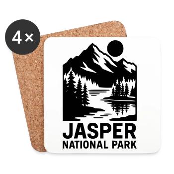 Parc national Jasper - Dessous de verre (lot de 4) - blanc - Devant