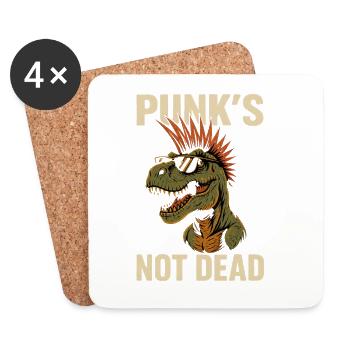 Punk T-Rex - Coasters (set of 4) - white - Front