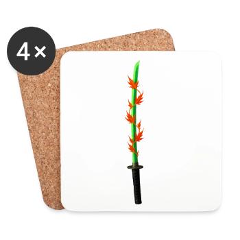 Flame Blade Katana - Coasters (set of 4) - white - Front