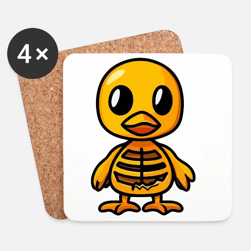 Ente Halloween Zombie - Untersetzer (4er-Set) - Weiß