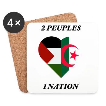 FRATERNITÉ_ALGÉRIE_PALESTINE - Dessous de verre (lot de 4) - blanc - Devant