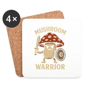 Mushroom warrior with sword - Coasters (set of 4) - white - Front