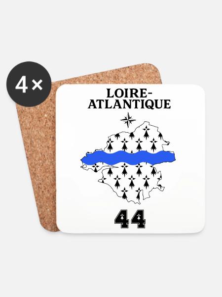 Loire Atlantique 44 - Coasters (set of 4) - white