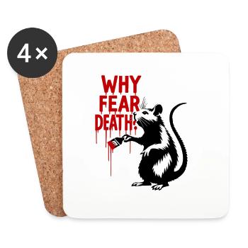Le rat et l’écriture sanglante : pourquoi la peur de la mort - Dessous de verre (lot de 4) - blanc - Devant