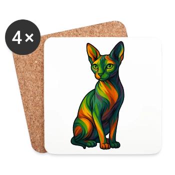 Sphynx - Coasters (set of 4) - white - Front