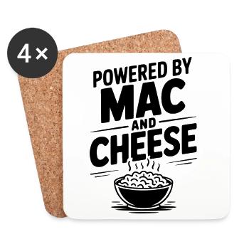 Powered by Mac and Cheese - Coasters (set of 4) - white - Front