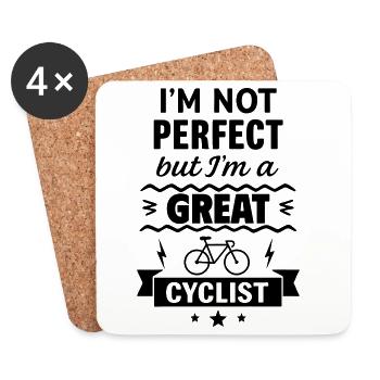 Super Radfahrer - Untersetzer (4er-Set) - Weiß - Vorne