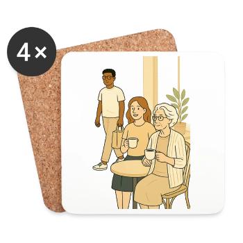Coffee hour generations - Coasters (set of 4) - white - Front