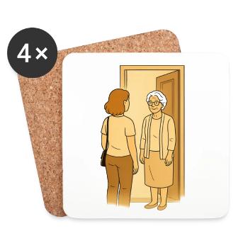 Oma Karin - Untersetzer (4er-Set) - Weiß - Vorne