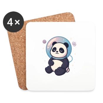 Space Dreamer Cosmic Panda - Coasters (set of 4) - white - Front