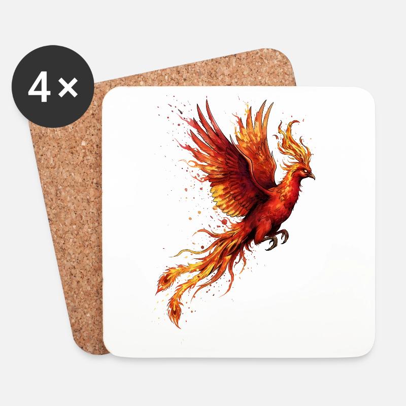 Phoenix Firestorm - Coasters (set of 4) - white