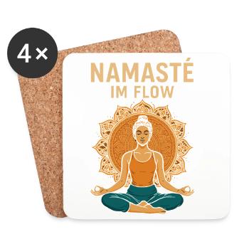 Namasté im Flow – Yoga & Achtsamkeit Design - Untersetzer (4er-Set) - Weiß - Vorne