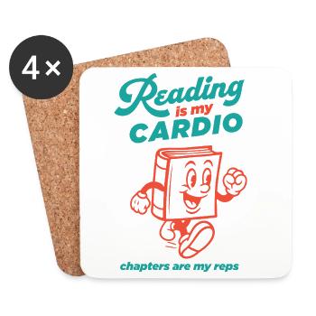 Reading is my Cardio - Coasters (set of 4) - white - Front