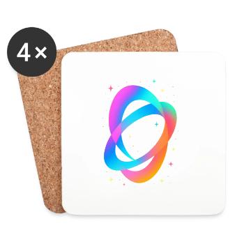 Future Fusion – Neon Flow Vibes - Coasters (set of 4) - white - Front