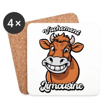 Vachement Limousine Humour Rural Agricultural Gift - Coasters (set of 4) - white - Front