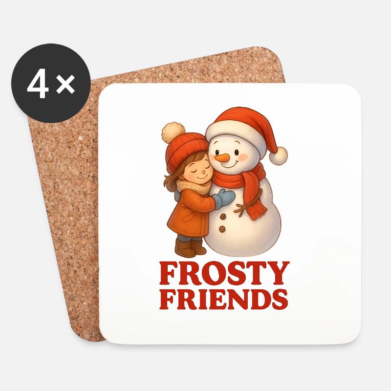 Frosty Friends Winterwärme - Untersetzer (4er-Set) - Weiß