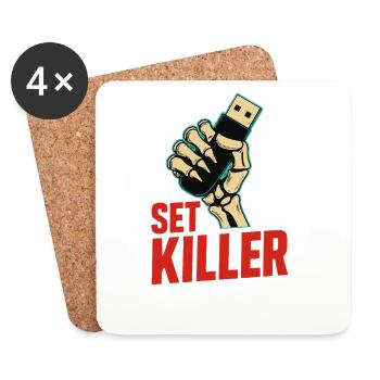 Set Killer – DJ Power - Dessous de verre (lot de 4) - blanc - Devant