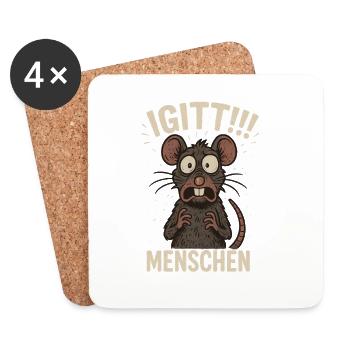 Yuck people rat funny mouse - Coasters (set of 4) - white - Front