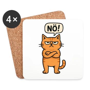nope easy nope no no cat cat funny saying - Coasters (set of 4) - white - Front