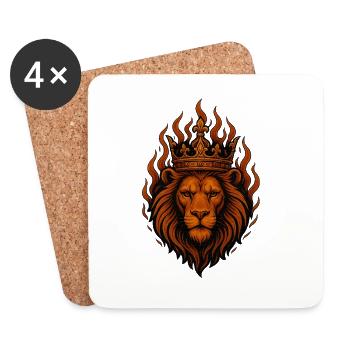Roi du feu – Pouvoir royal - Dessous de verre (lot de 4) - blanc - Devant